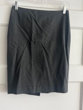 Ann Taylor Black Faux Leather Pencil Skirt